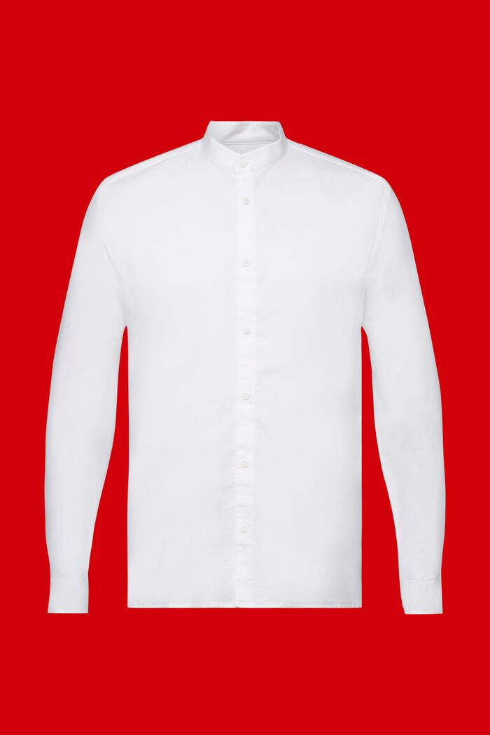 Skjorta med smal passform och ståkrage, WHITE, detail image number 5