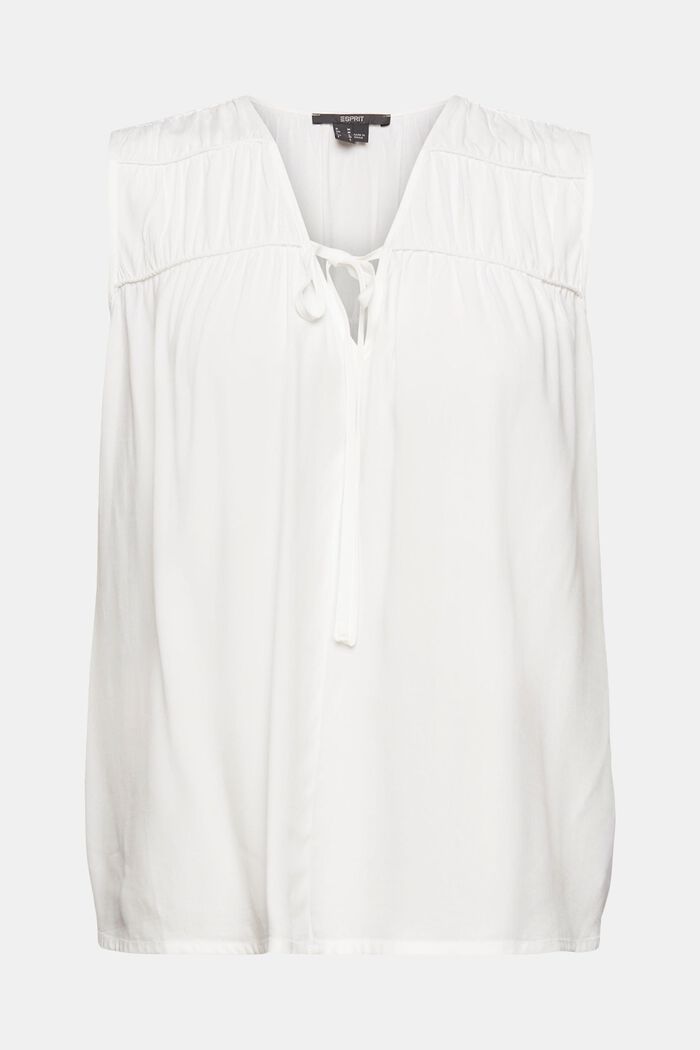 Blus med knytband, OFF WHITE, detail image number 7