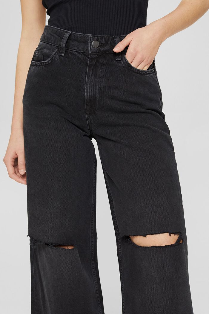 Slitna jeans med vida ben, BLACK DARK WASHED, detail image number 2