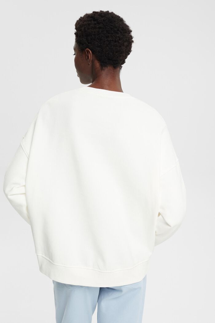 Sweatshirt med broderad logo på ärmen, OFF WHITE, detail image number 3