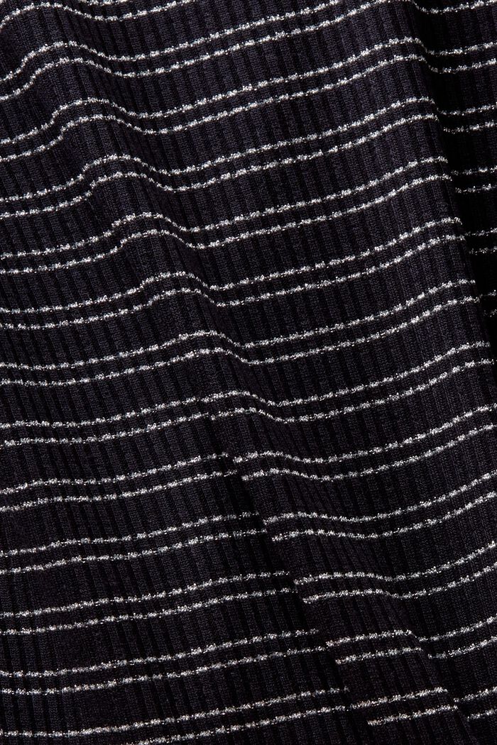 Glittrande randig långärmad polotröja, NAVY, detail image number 4