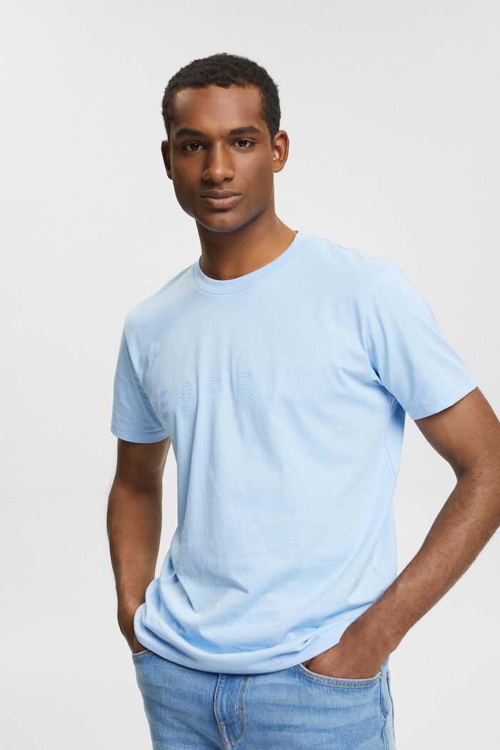 T-shirt i jersey med logotryck, LIGHT BLUE, detail image number 0
