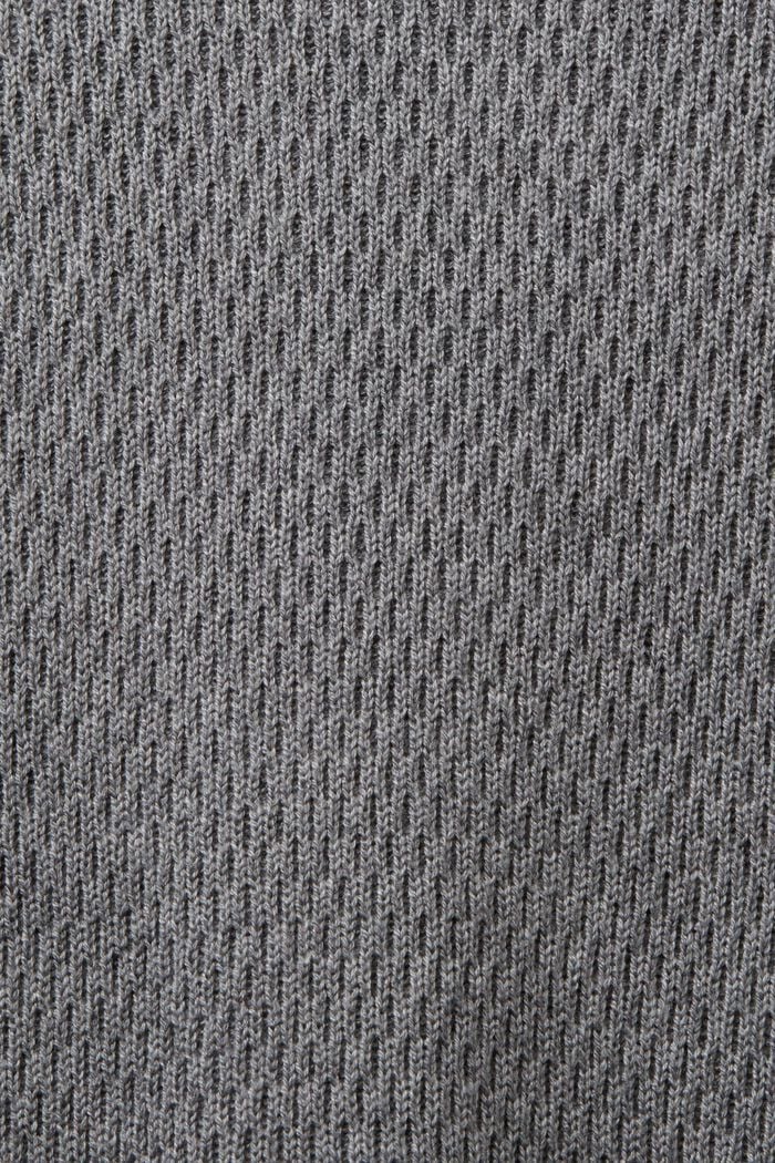Strukturstickad tröja med rund ringning, GREY, detail image number 5