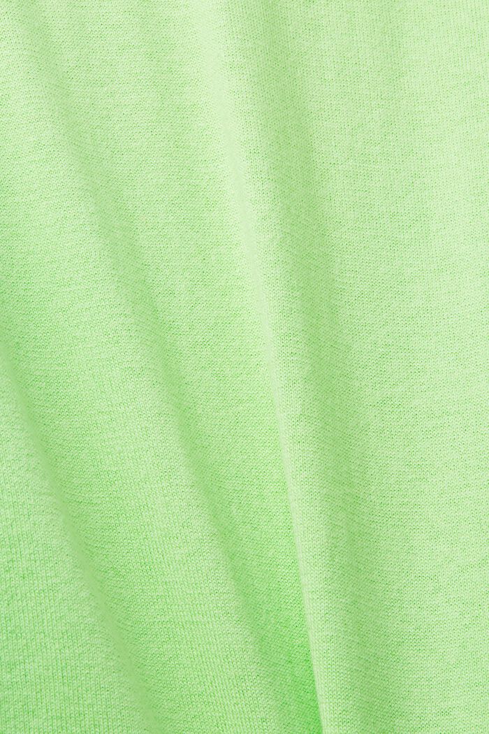 Lätt stickad tröja med längre nederkant bak, CITRUS GREEN, detail image number 1
