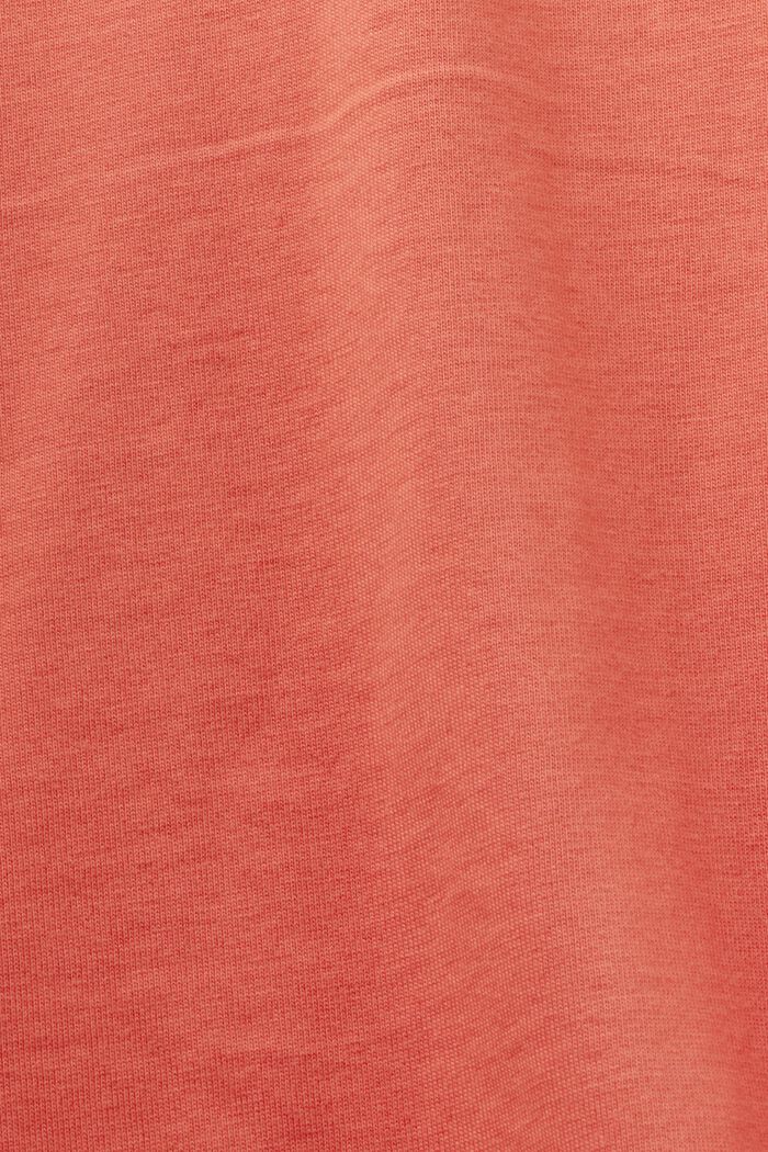 T-shirt med tryck fram, 100% bomull, CORAL RED, detail image number 5