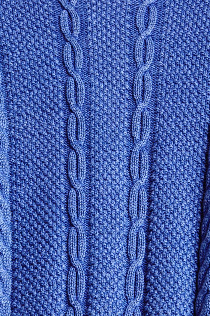 Kofta med flätstickat mönster, BLUE LAVENDER, detail image number 4