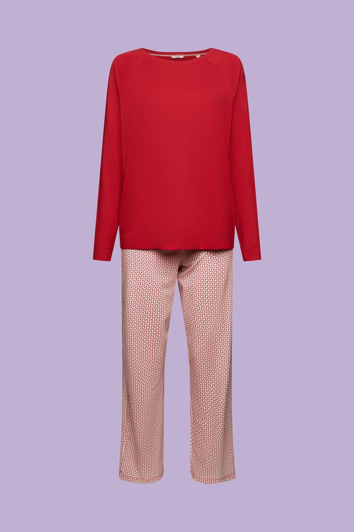 Pyjamasset av jersey i lång modell, NEW RED, detail image number 5