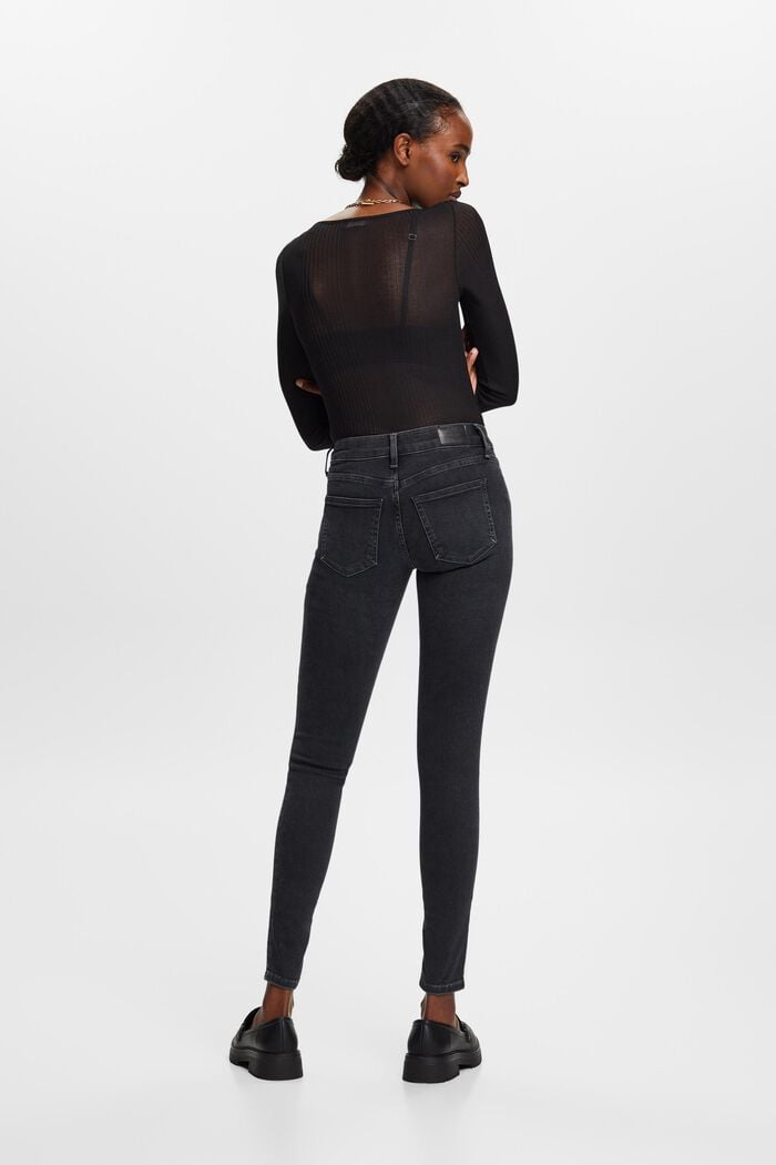 Skinny-jeans med mellanhög midja, BLACK RINSE, detail image number 3