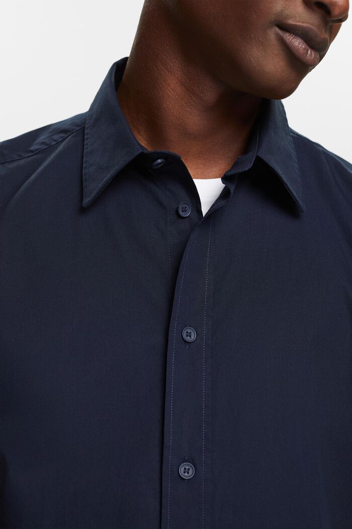 Kortärmad skjorta i bomullspoplin, NAVY, detail image number 3