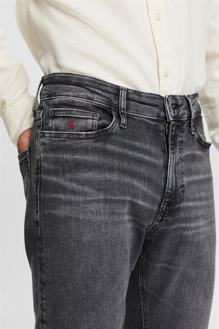 Smala jeans med medelhög midja, BLACK DARK WASHED, detail image number 2