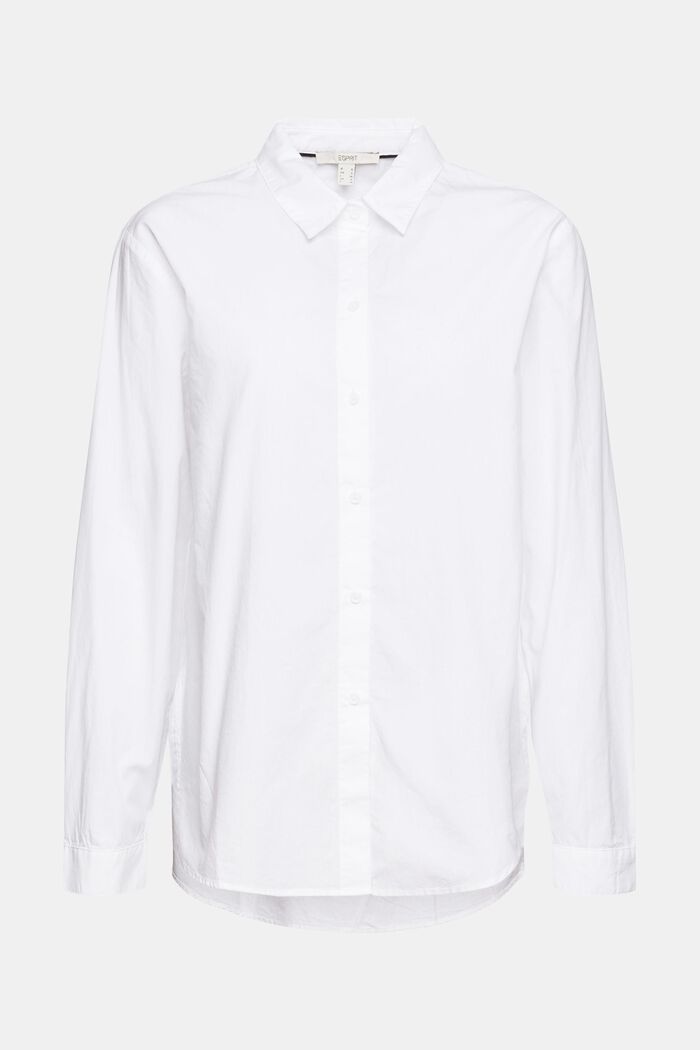 Oversize-skjortblus av bomull, WHITE, overview