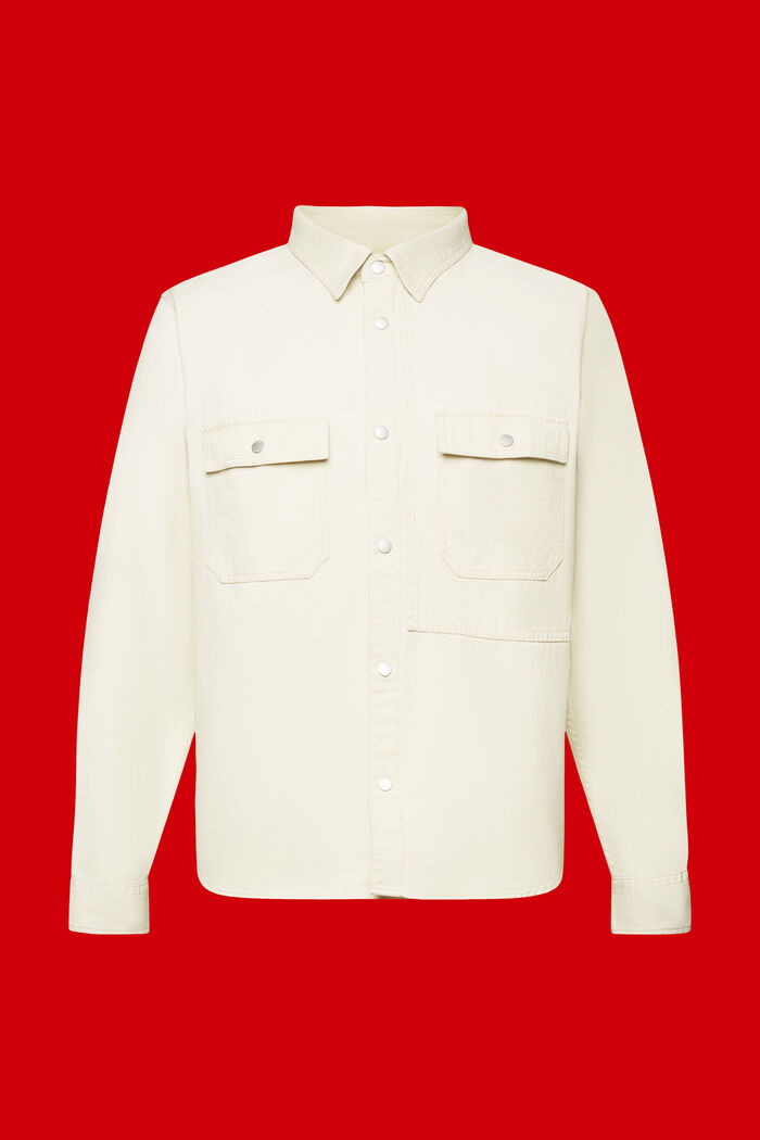 Twill overshirt, 100% bomull, BEIGE, detail image number 7