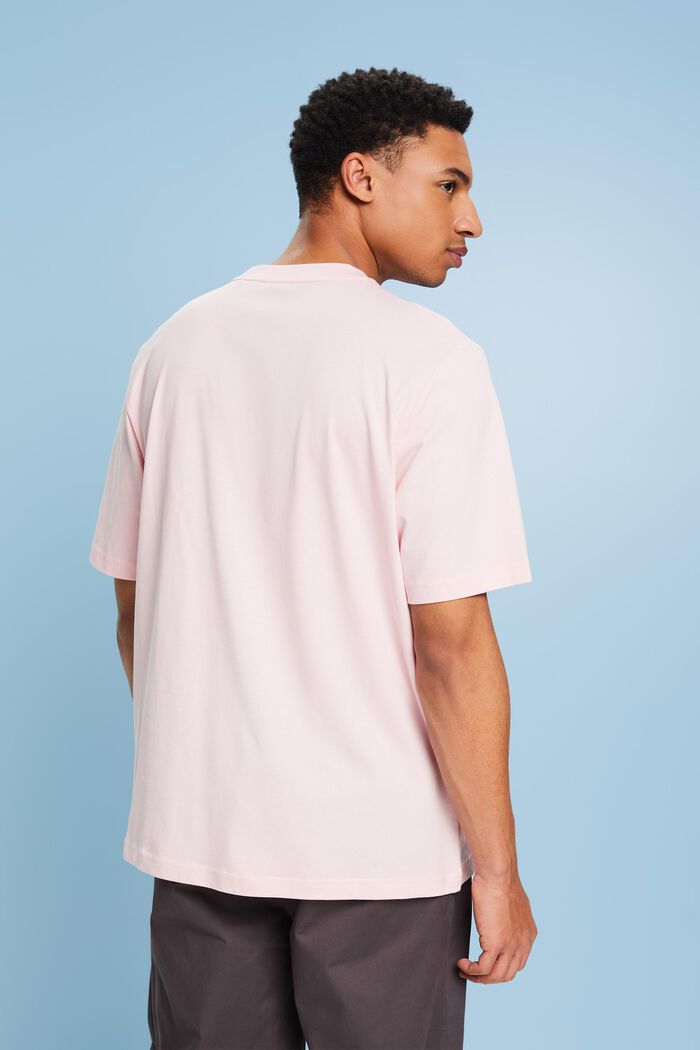 T-shirt i pimabomull med tryck, unisexmodell, PASTEL PINK, detail image number 2