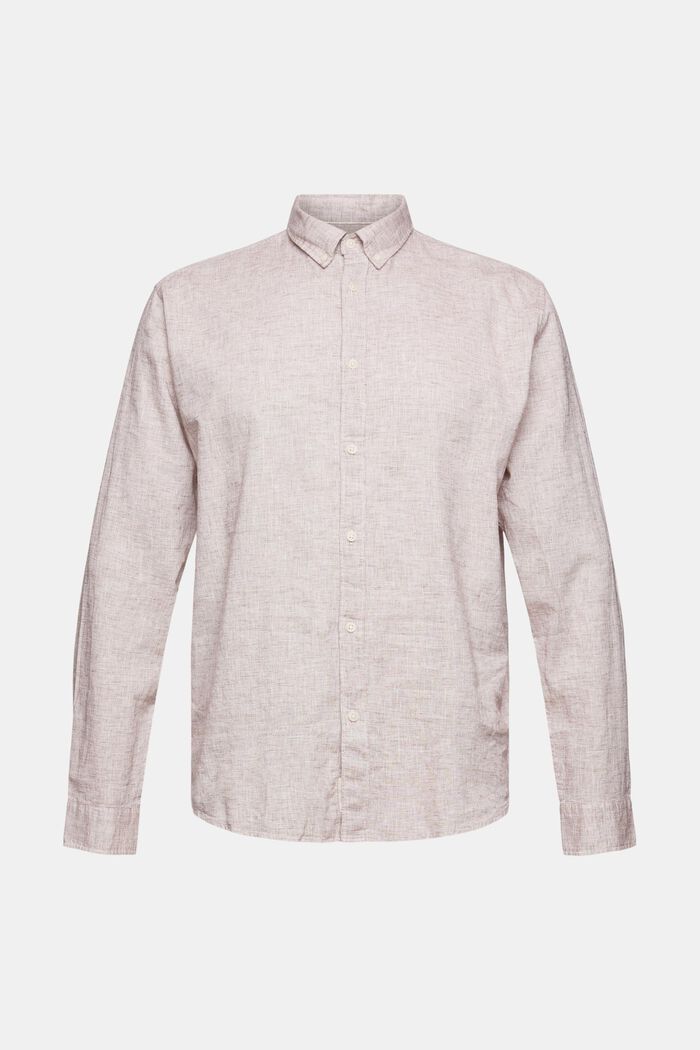 I linnemix: melerad skjorta, RUST BROWN, detail image number 5