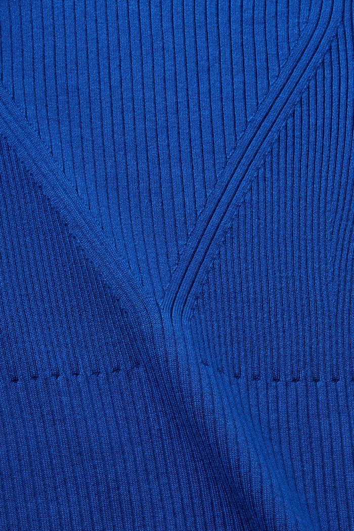 Ribbad kortärmad tröja, BRIGHT BLUE, detail image number 5
