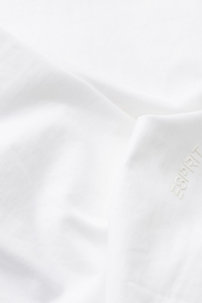 Bomulls-T-shirt med broderad hjärtmotiv, WHITE, detail image number 4