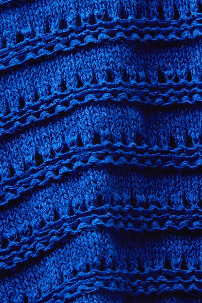 Hålstickad tröja, BRIGHT BLUE, detail image number 4