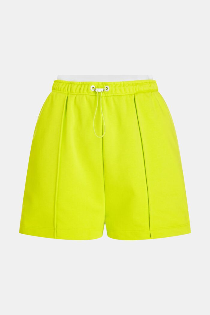 Lediga sweat-shorts med dubbel linning, LIME YELLOW, detail image number 4