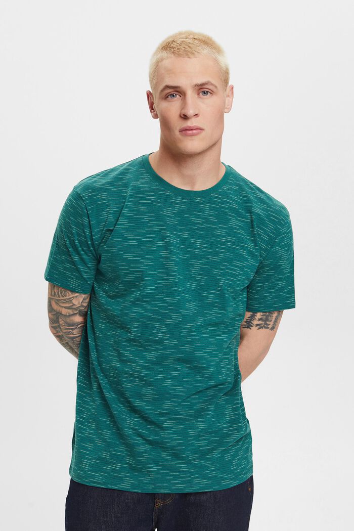 T-shirt med smala ränder, EMERALD GREEN, detail image number 0