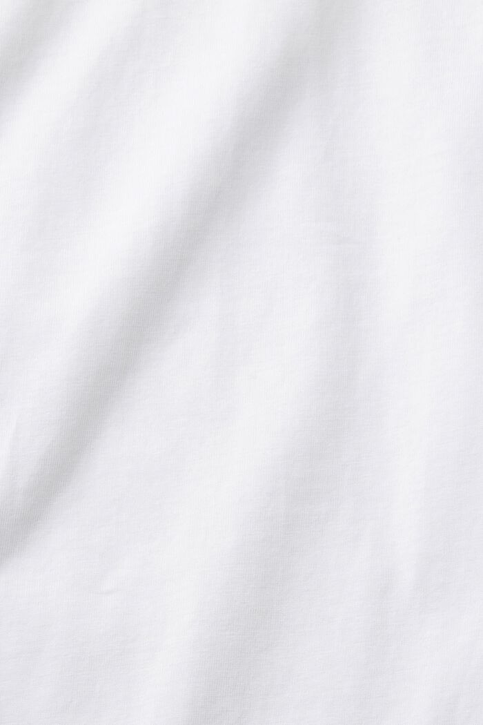 T-shirt med blommigt tryck på bröstet, WHITE, detail image number 5