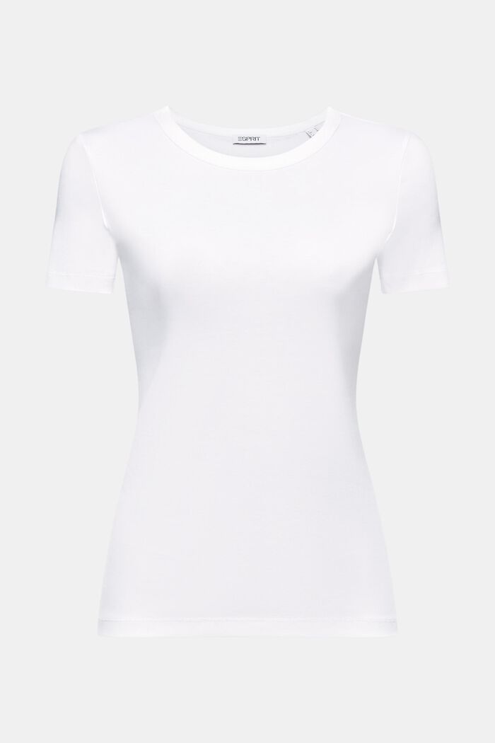 Kortärmad T-shirt i bomull, WHITE, detail image number 6