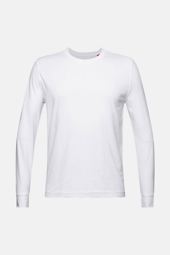 Långärmad T-shirt med rund ringning, WHITE, detail image number 6