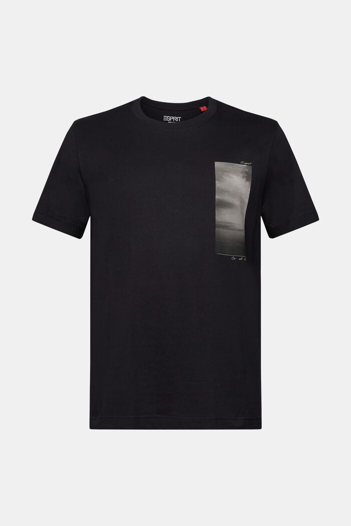 T-shirt i ekologisk bomull med tryck, BLACK, detail image number 6