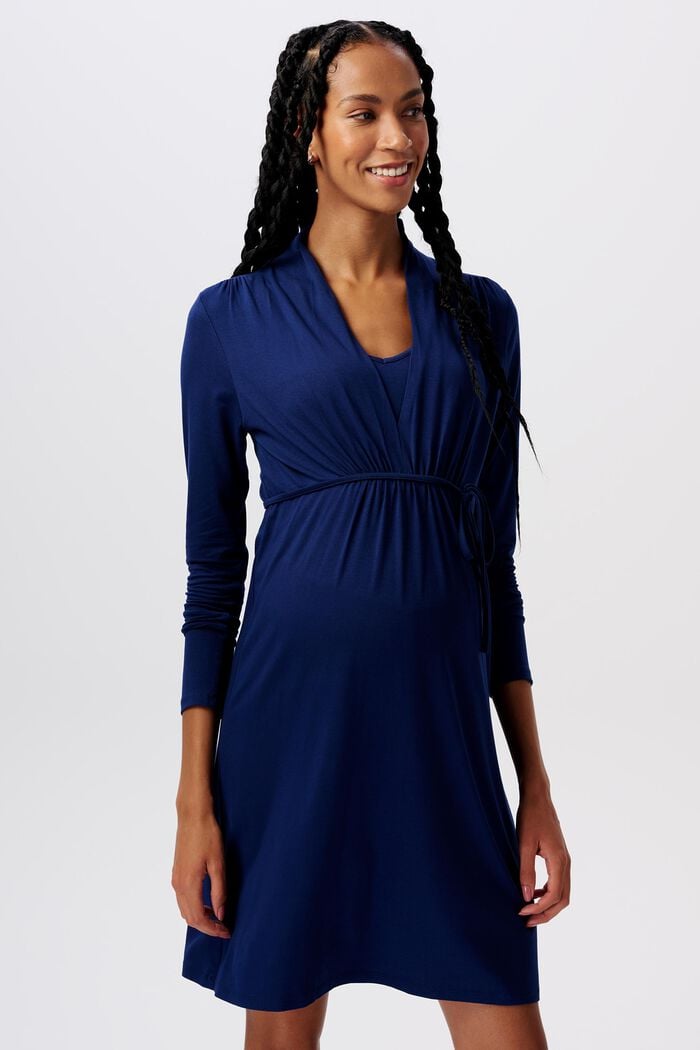 MATERNITY Långärmad V-ringad klänning, DARK BLUE, detail image number 0