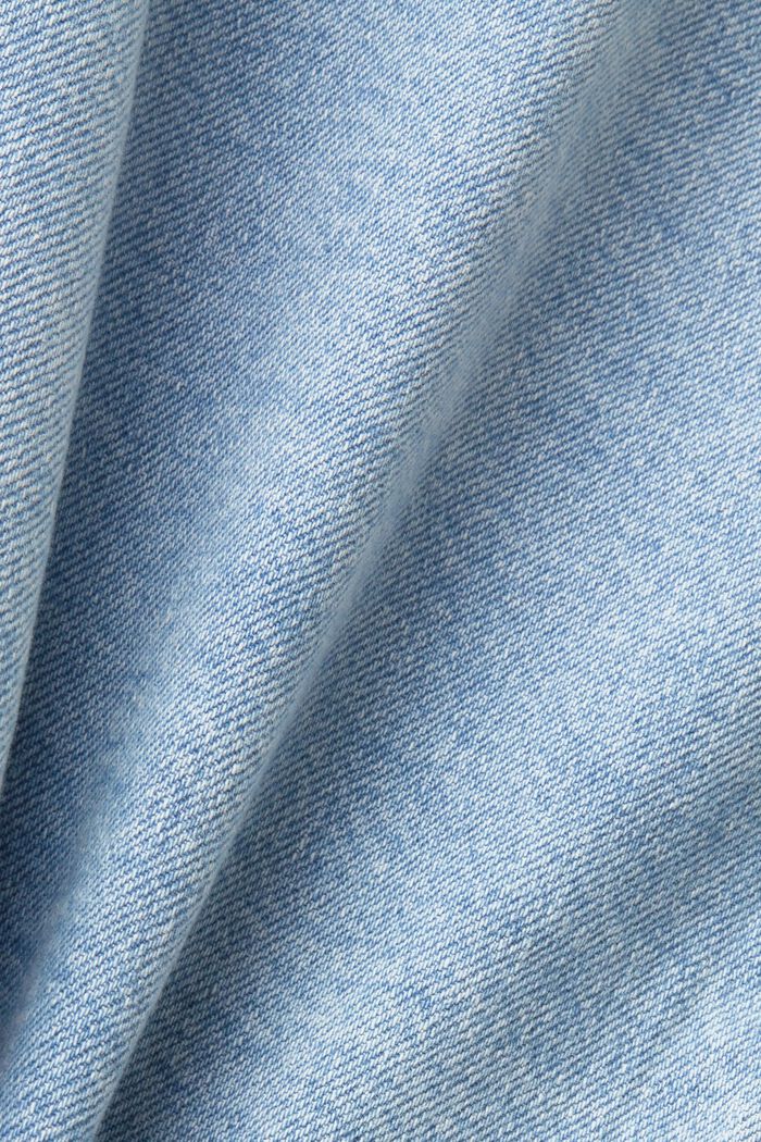 Kort jeansjacka med fransig kant, BLUE LIGHT WASHED, detail image number 5