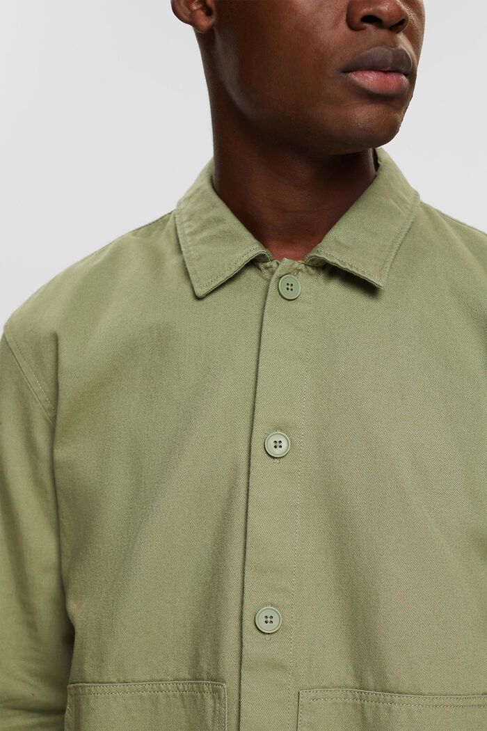 Skjortjacka i ekologisk bomull, LIGHT KHAKI, detail image number 2