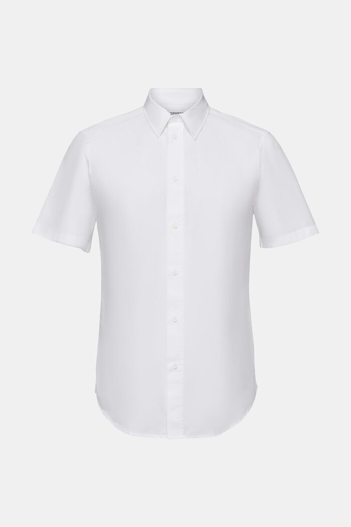 Kortärmad skjorta i bomullspoplin, WHITE, detail image number 5