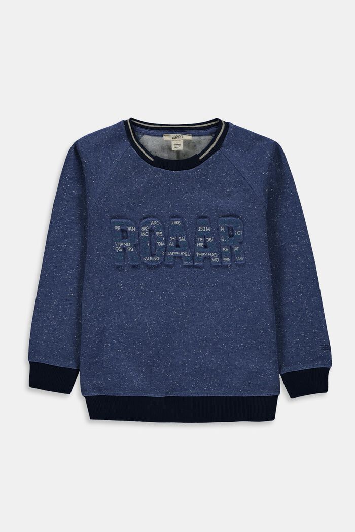 Sweatshirt med 3D-artwork, 100% bomull, BLUE, detail image number 0