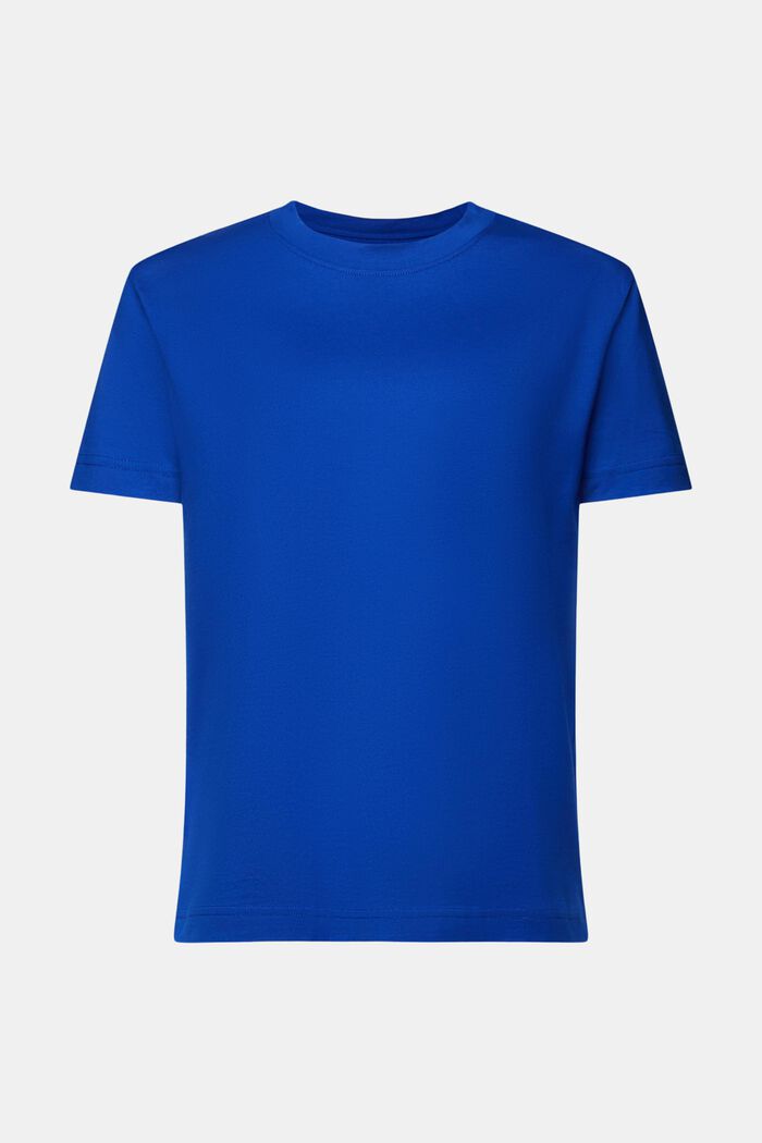 T-shirt i pimabomull med rund ringning, BRIGHT BLUE, detail image number 6