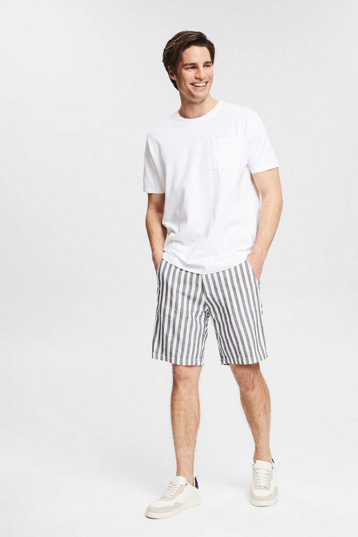 Med linneandel: randiga shorts, OFF WHITE, detail image number 6