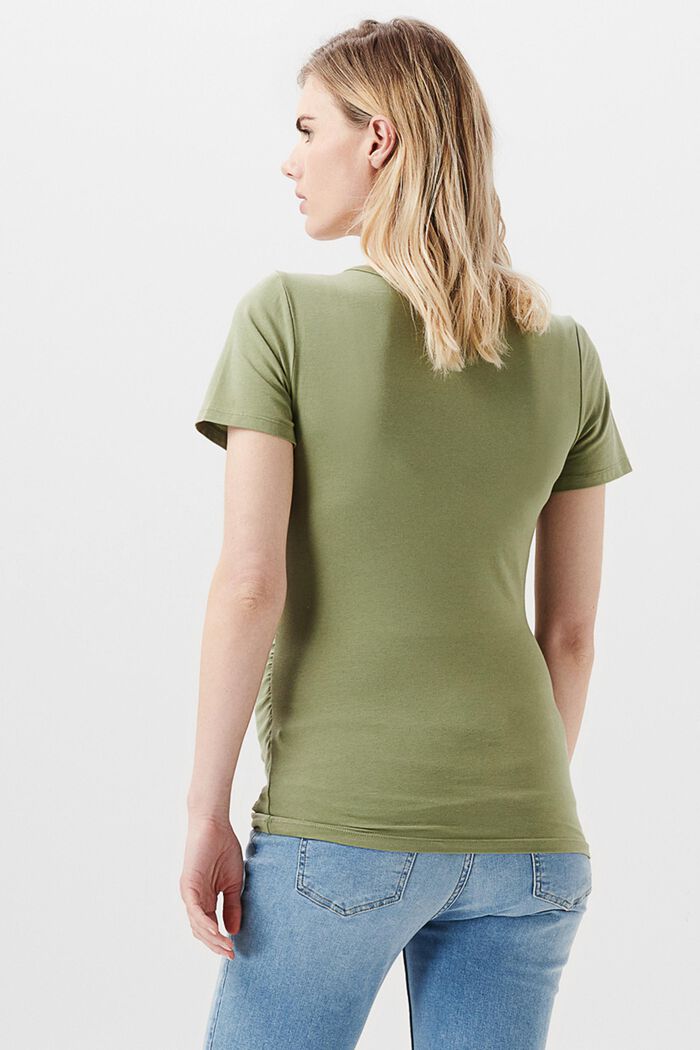 T-shirt med tryck, ekologisk bomull, REAL OLIVE, detail image number 1