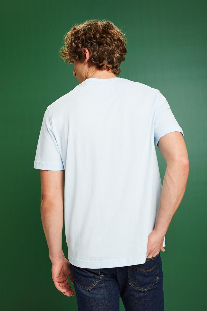 T-shirt i bomull med logotryck, PASTEL BLUE, detail image number 2