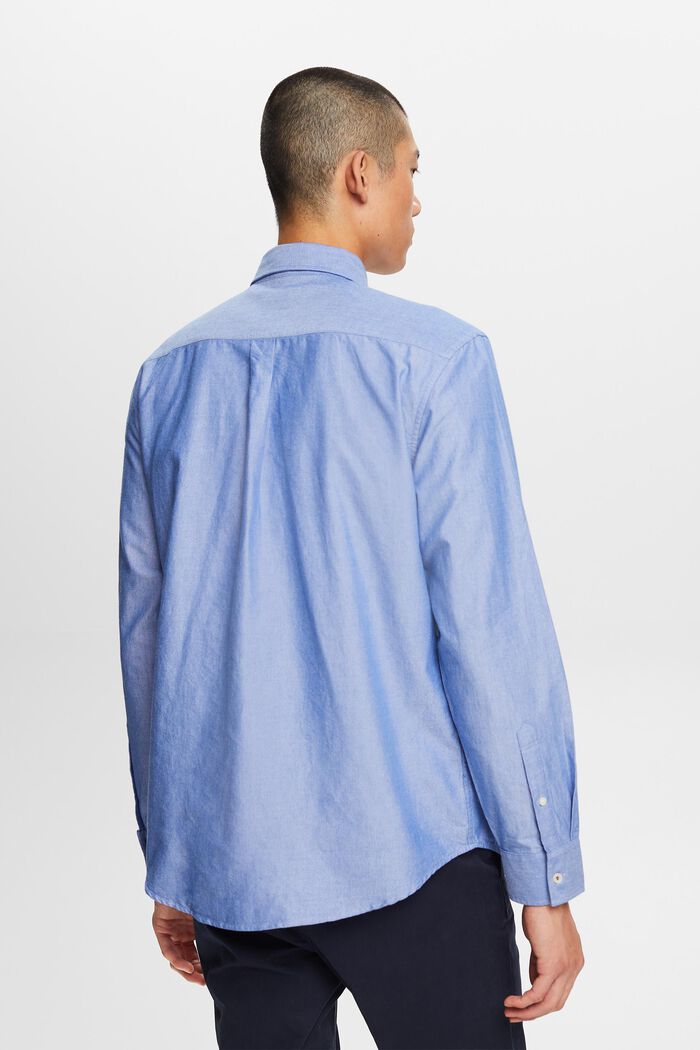 Button down-skjorta i bomullspoplin, BRIGHT BLUE, detail image number 3