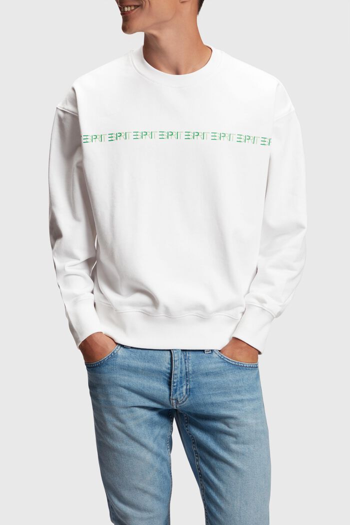 Yagi Archive ribbad sweatshirt med logo, WHITE, detail image number 0