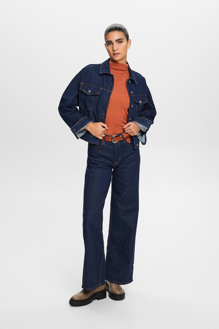Premium-jeansjacka i truckerstil, BLUE RINSE, detail image number 4