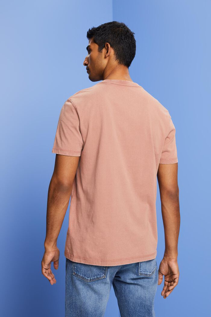 Plaggfärgad T-shirt i jersey, 100% bomull, DARK OLD PINK, detail image number 3
