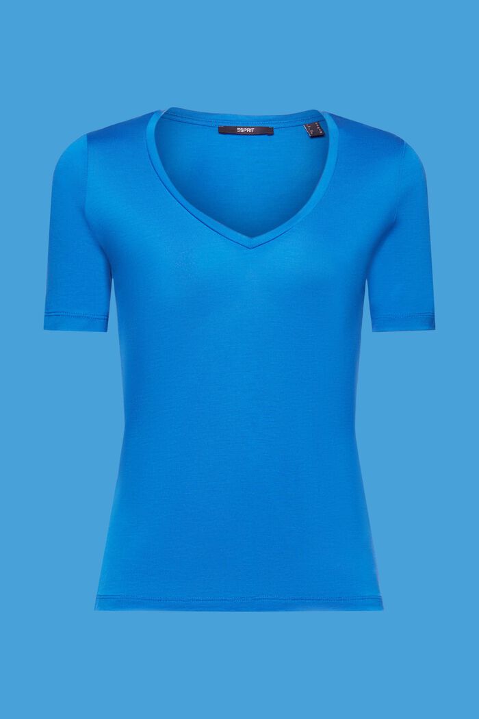 V-ringad T-shirt, TENCEL™, BRIGHT BLUE, detail image number 7