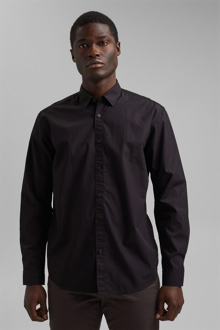 Skjorta i 100% pima-ekobomull, BLACK, detail image number 0