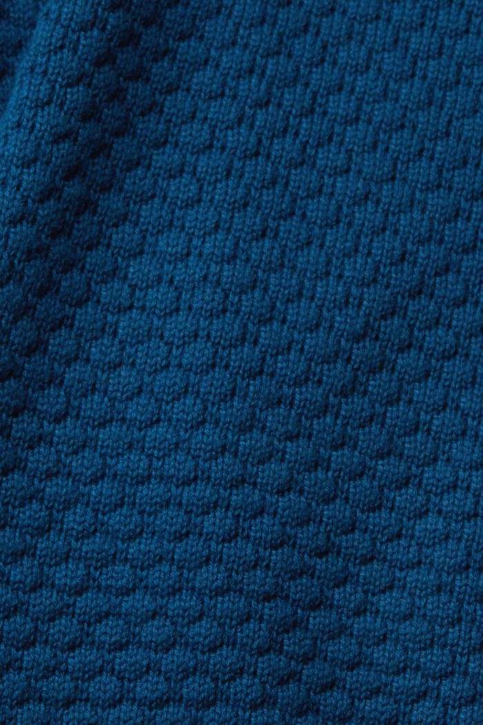 Strukturstickad tröja, NEW PATROL BLUE, detail image number 5