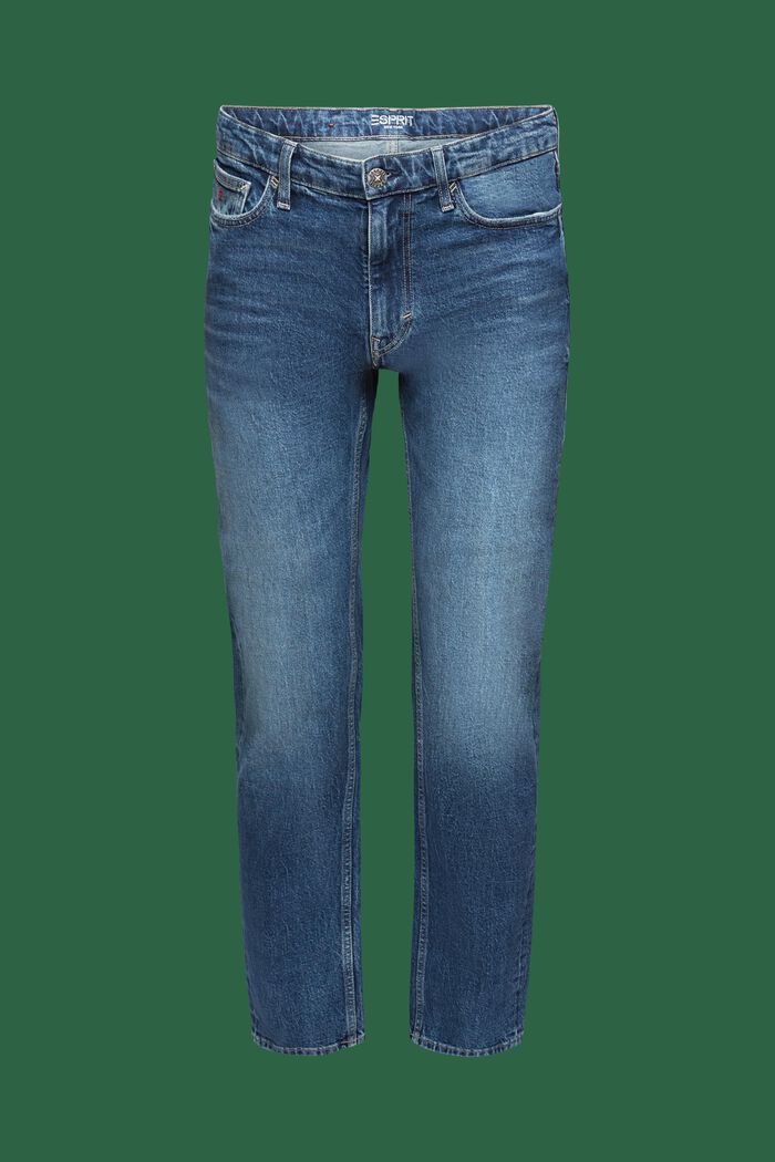 Raka jeans med medelhög midja, BLUE MEDIUM WASHED, detail image number 6