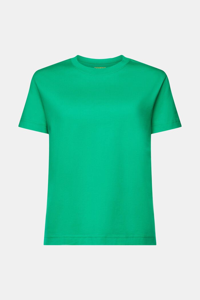 T-shirt i pimabomull med rund ringning, GREEN, detail image number 6