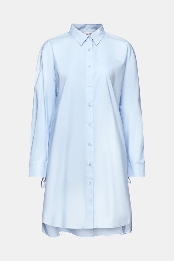 Skjortklänning i poplin med knytdetalj, LIGHT BLUE LAVENDER, detail image number 6