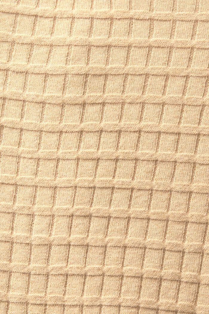 Strukturstickad tröja, BEIGE, detail image number 5