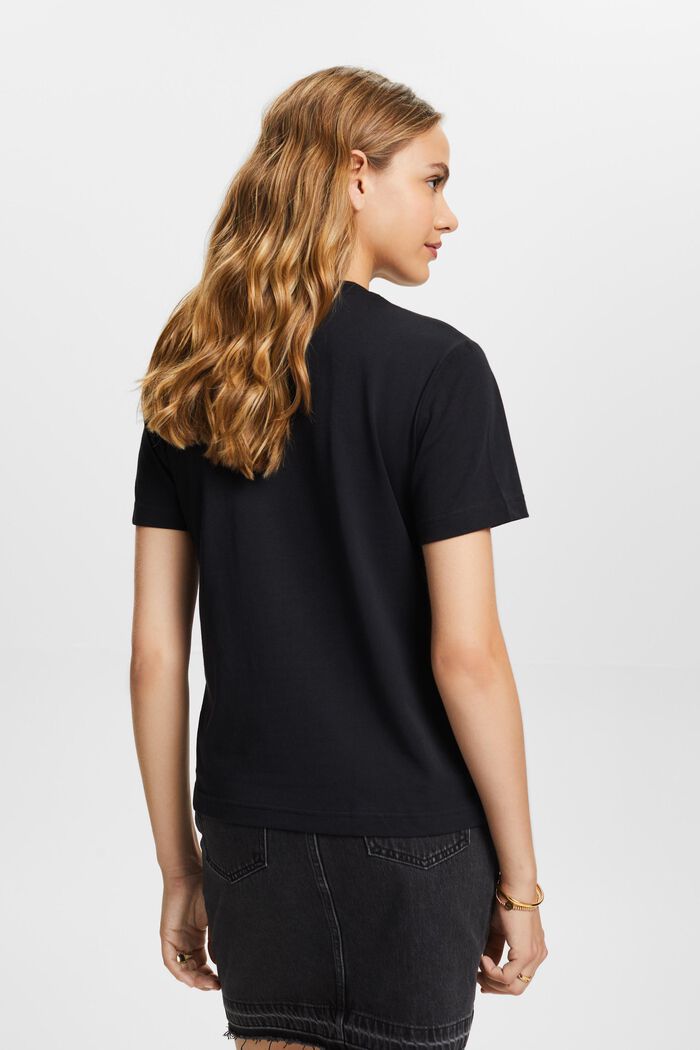 Rundringad T-shirt, 100% bomull, BLACK, detail image number 3