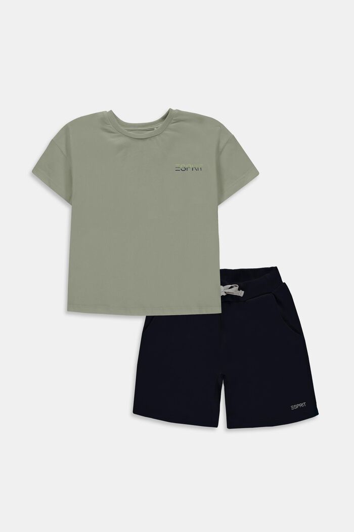 Mixat set: T-shirt och shorts, DUSTY GREEN, detail image number 0