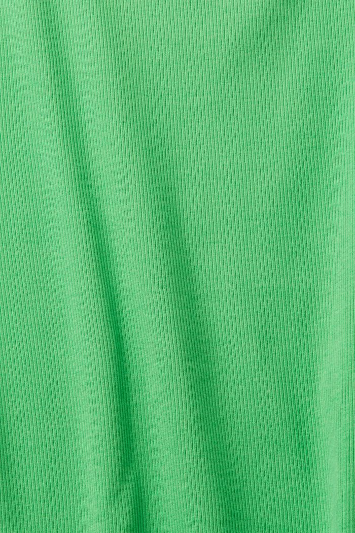 Ribbat linne med broderad logo, GREEN, detail image number 5